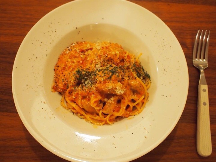 鶏とトマトクリームのパスタのレシピ