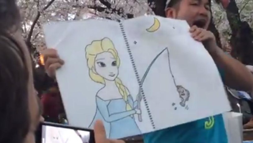 【動画】アナ雪のレットイットゴーをさかなのパラパラ漫画でやると・・