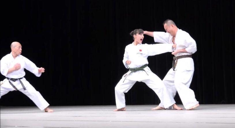 美人バレリーナが空手に挑戦！体の動かし方をしている人は、どんなスポーツも綺麗だね！