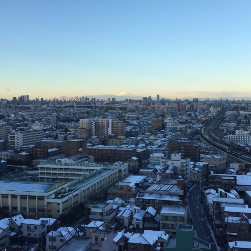 雪が残る東京で富士山が綺麗に見えました！