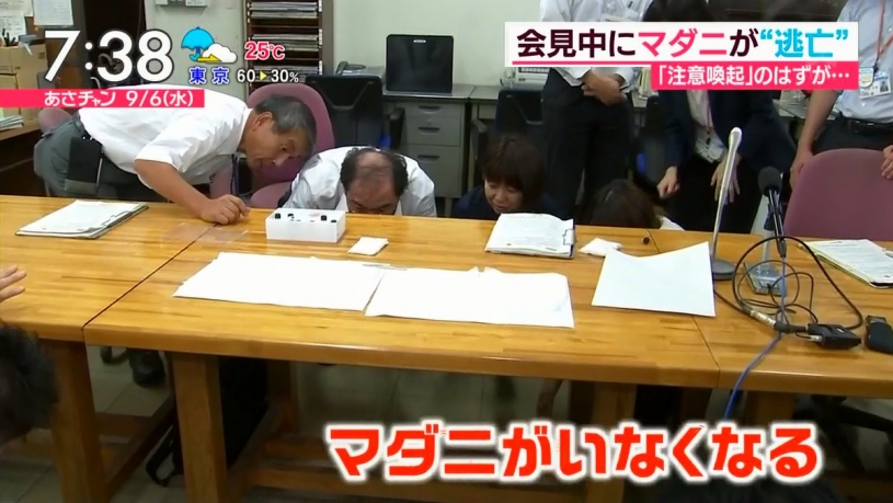 注意喚起の会見でマダニ逃走ｗｗｗ