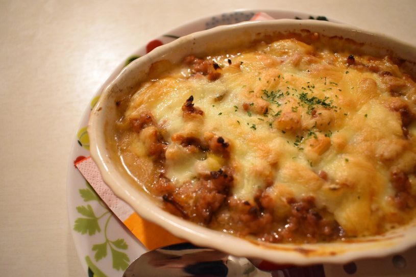 さつまいもとひき肉のグラタンのレシピ