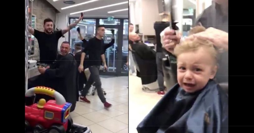 はじめての美容院、周りの大人達が励ます様子が素敵！