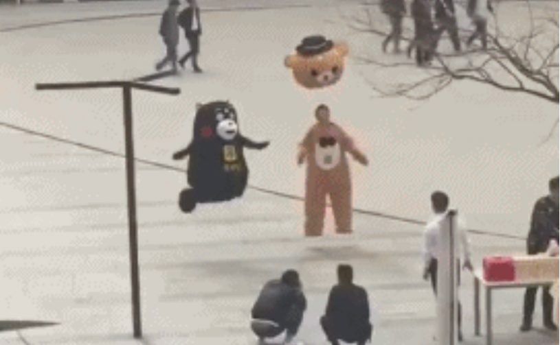 くまがジャンプした結果ｗｗｗｗ　右が失敗ｗｗｗ