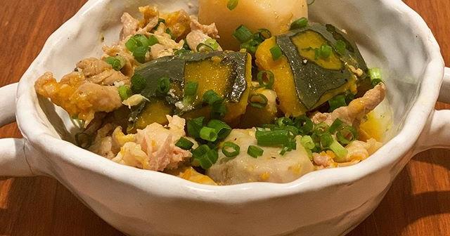 レシピ-里芋とかぼちゃと豚肉の煮物