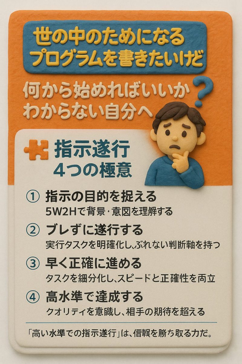指示遂行のための自走支援プログラム