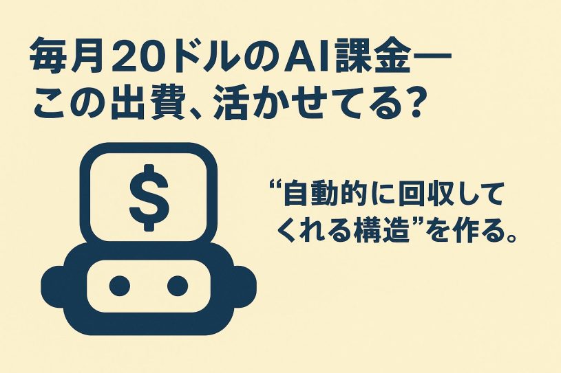 毎月20ドルのAI課金──この出費、活かせてる？