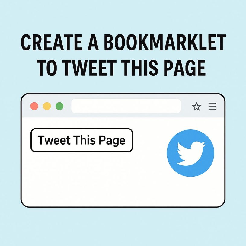 今見ているページをツイートしたいなとおもってchrom拡張作ろうと思ったけどブックマークレットのほうがはやくね？ということで作った