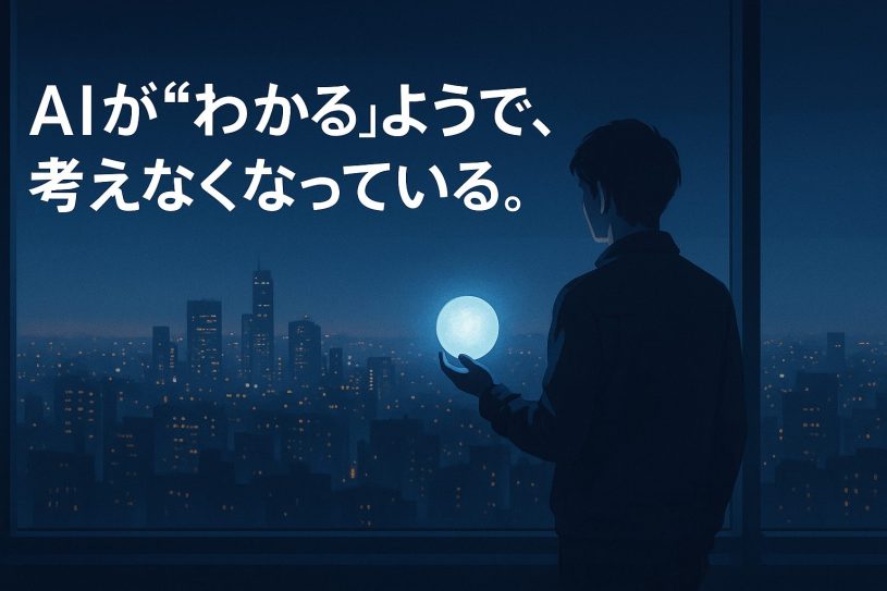 AIが“わかる”ようで、考えなくなっている。