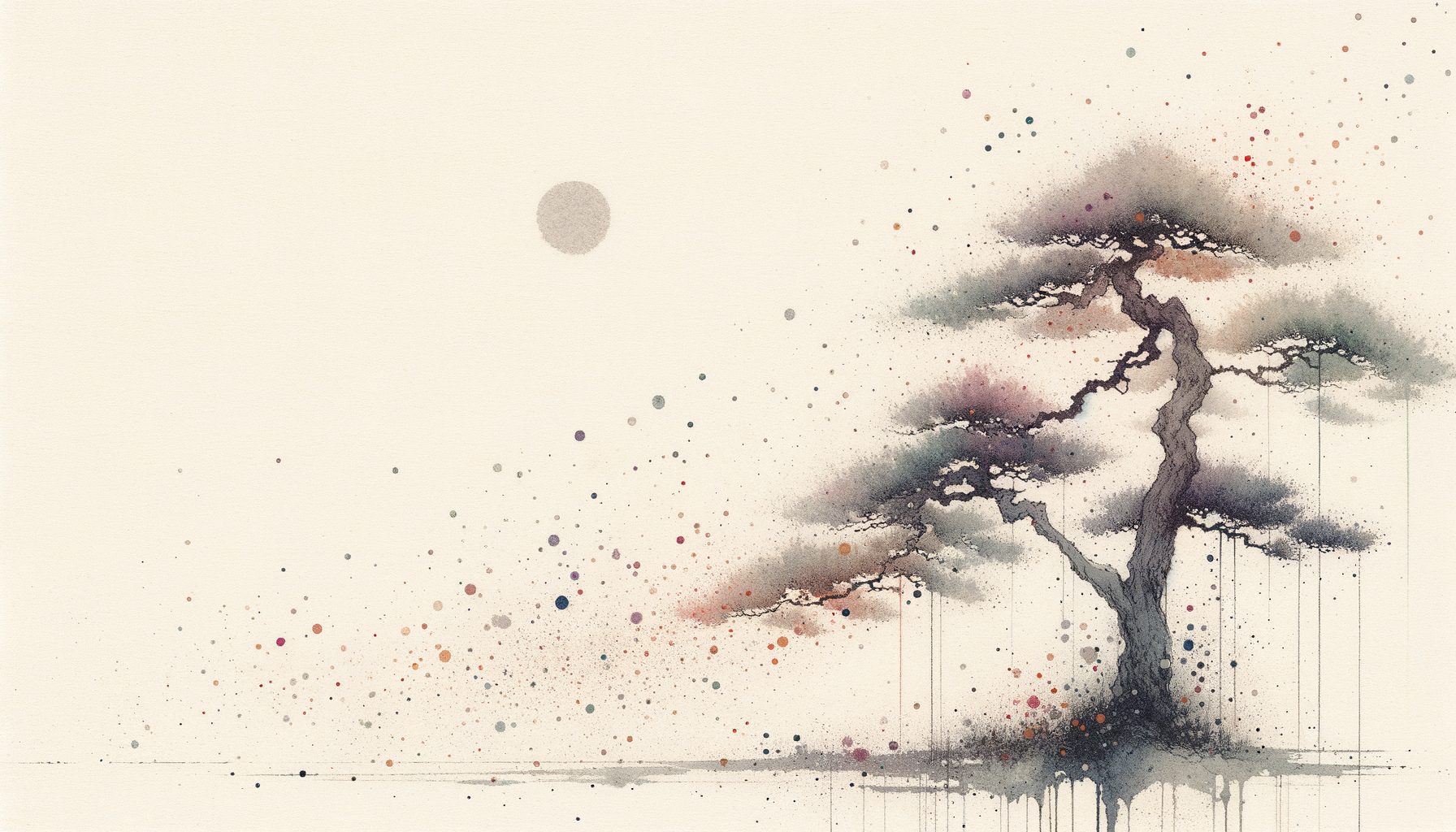 修正を繰り返した跡がある、不器用で震えるような手描きの線画。思考のプロセスが重なり合う。