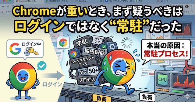 Chromeが重いとき、まず疑うべきはログインではなく“常駐”だった