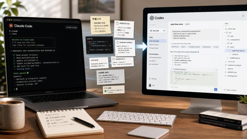 Claude Codeの続きがCodexでできる。これはかなり助かる