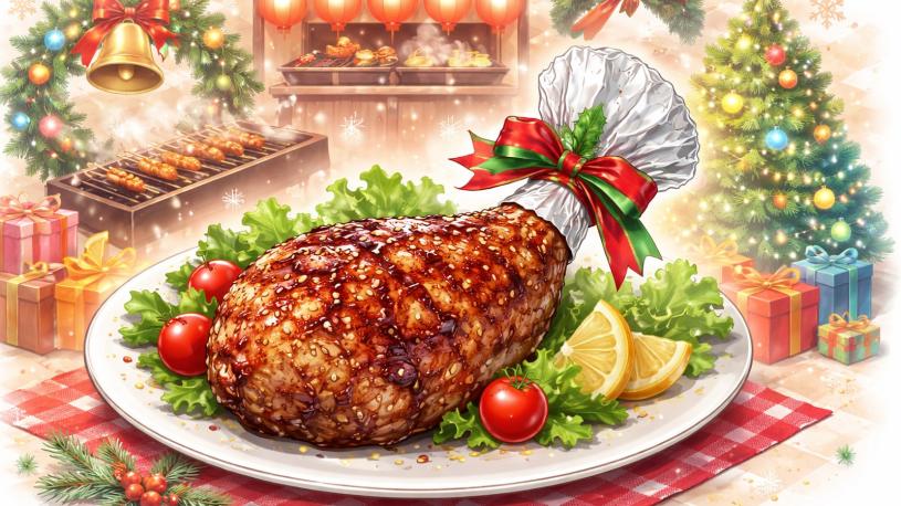焼き鳥屋さんでクリスマスチキンを買って食べたよ