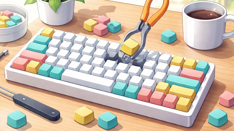 HNKBのキーボードのPD-KB420 のキートップを変更
