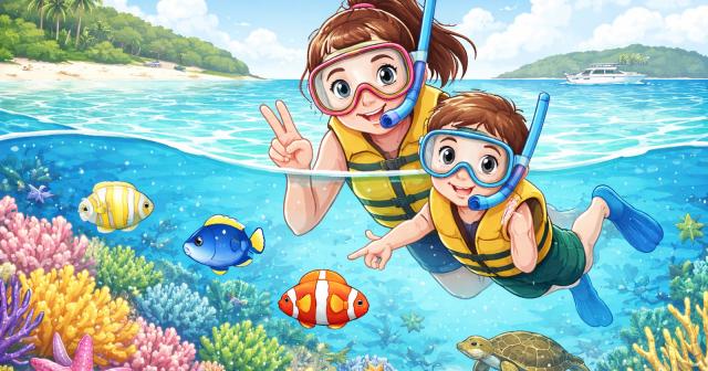４歳の息子とシュノーケリング in 石垣島