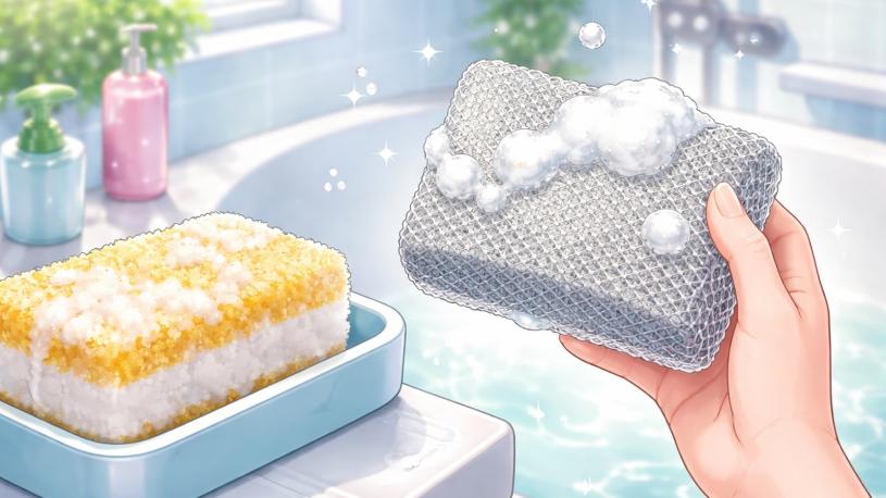 お風呂のスポンジを変えた