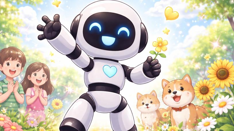 雰囲気は、みんなを幸せにするロボット