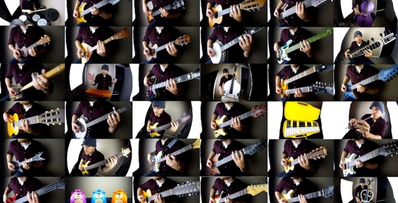 45種類の楽器を持つ男、すべての楽器を使い素敵なインストゥルメンタルの楽曲を作製